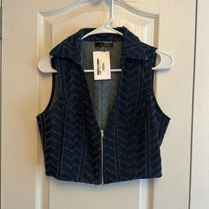 Blue Blush denim chevron top size L